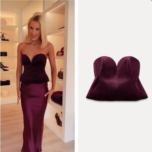 Zara Velvet Corset Burgundy Size S